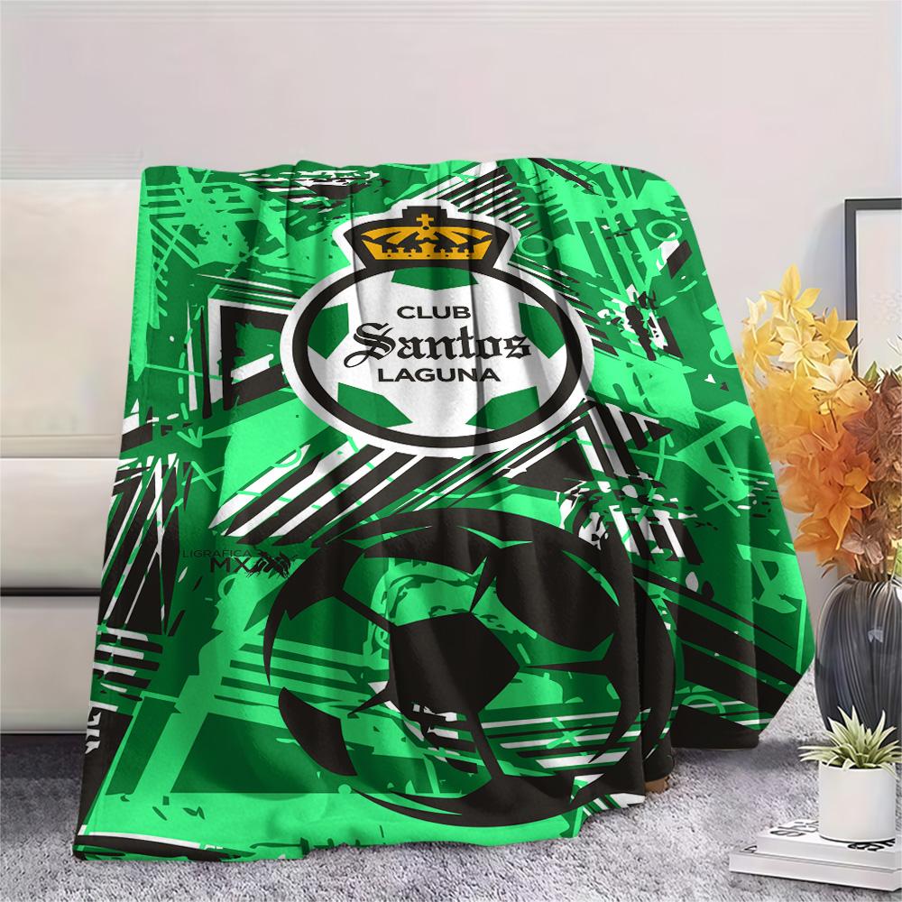 1Pc Club Santos Print Flannel Blanket High Quality Warm Comfortable Cover for All Seasons Perfect for Gifts Home Decor