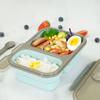 Silicone Collapsible Lunchbox 2 Compartments Large Bento Box Microwave Dishwasher Freezer Lunchbox