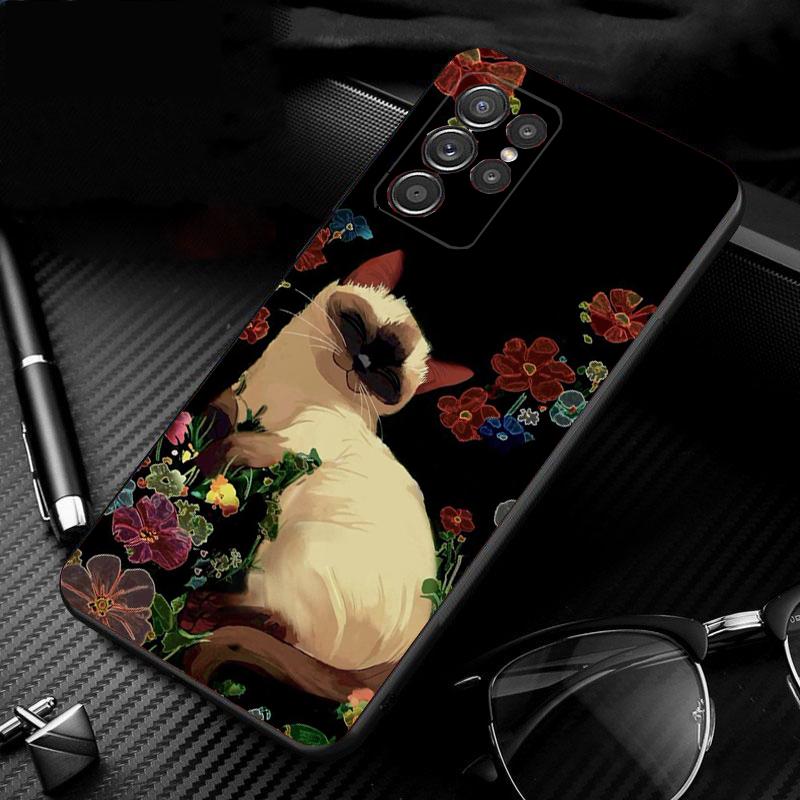 Cat Art Aesthetic Phone Case For Samsung Galaxy S26 S25 S24 S23 S22 Ultra S23 S22 S25 Plus S24FE S23FE S26Edge