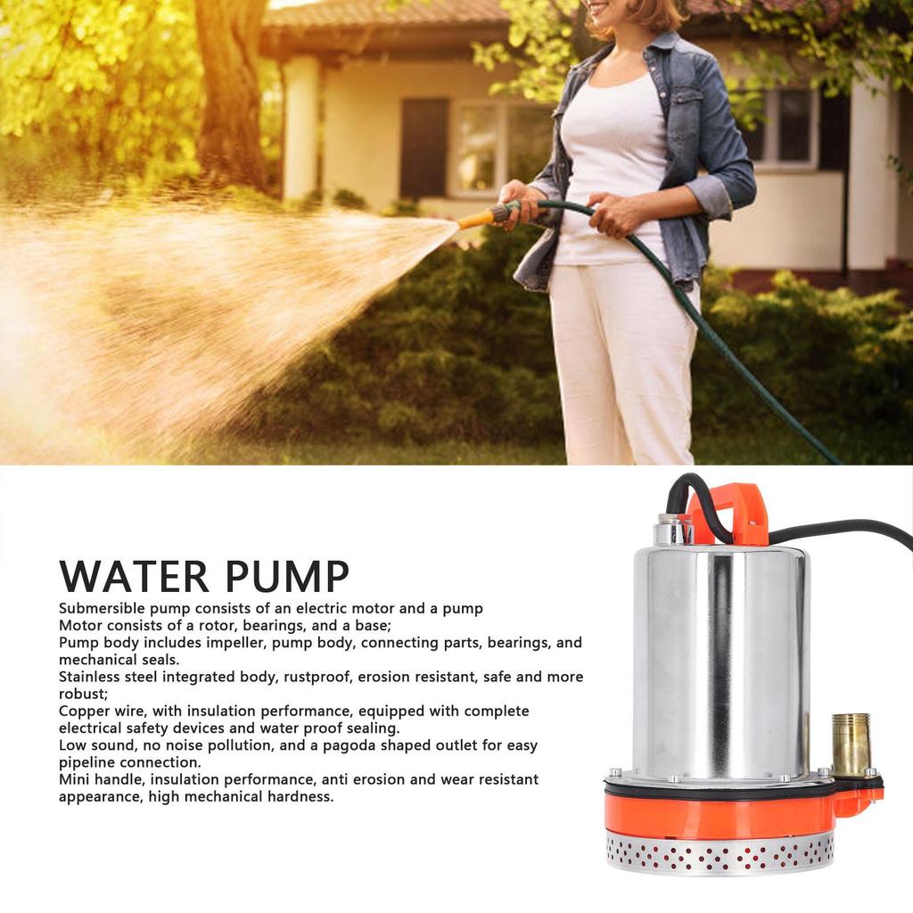 12V Solar Submersible Pump 180W 1in Outlet 8m Lift Solar Water Pump for Irrigation Garden