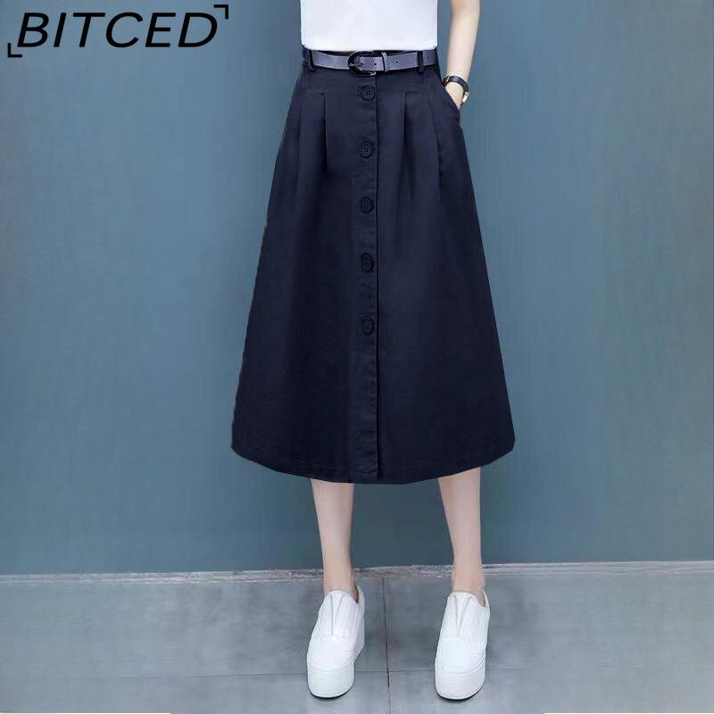 BITCED Women's Fashion Casual Skirt Solid Color Print Summer Spring Short Skirt