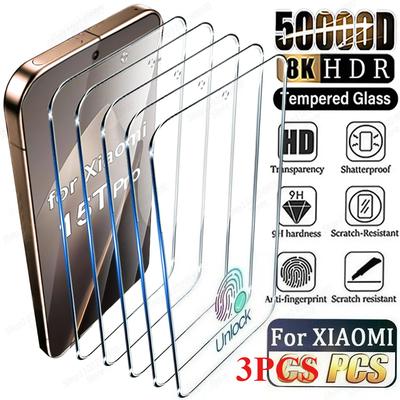 3 ks HD tvrzeného skla pro Xiaomi Mi 15T Pro 14T 13T 12T 11T 10T Ochranné sklo pro Mi 17 Pro Max 12 11 Lite Sklo proti pádu
