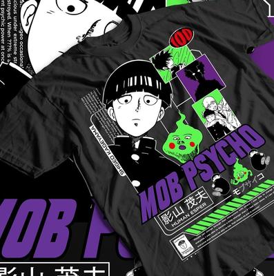 Camiseta Unisex Tira de Mangá Mob Psycho 100, Camiseta de Anime Presente Todos os Tamanhos, Camiseta para