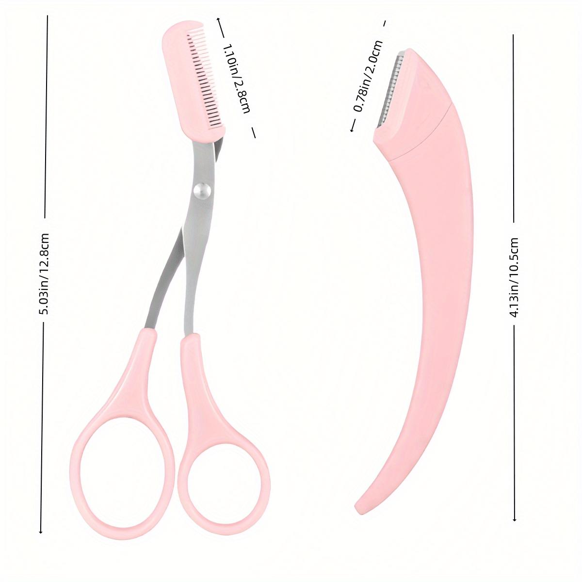 

2Pcs/set Eyebrow Clipper/Crescent Eyebrow Trimmer, Safety Blade, Novice Eyebrow Scraper, Men s And Women s Specific Set розовый