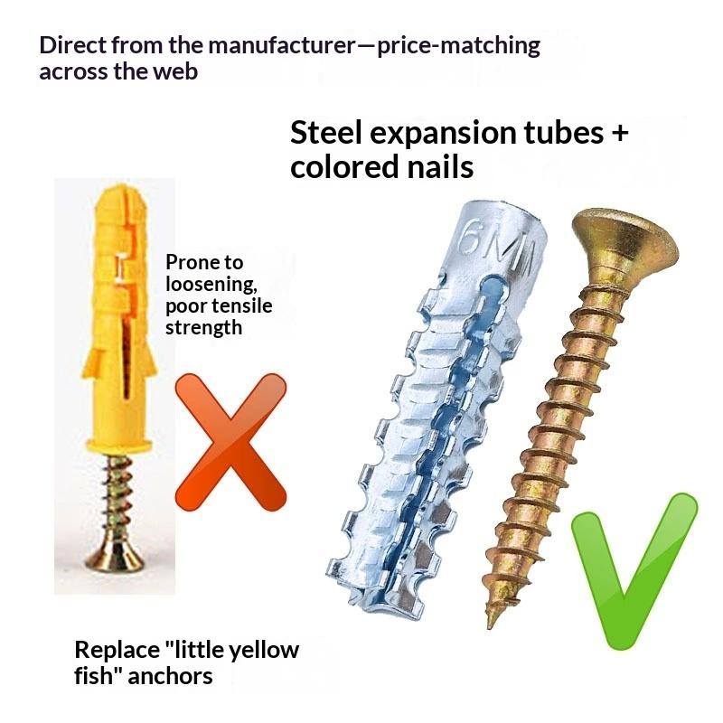 30 Sets Stainless Steel Drywall Concrete Drilling Plug Expansion Bolt Fasteners Self-Tapping Screw And Expansion Tube Anchor Kit