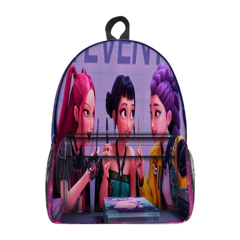 Kpop Demon Hunters Cartoon Pattern Oxford Cloth Student Backpack
