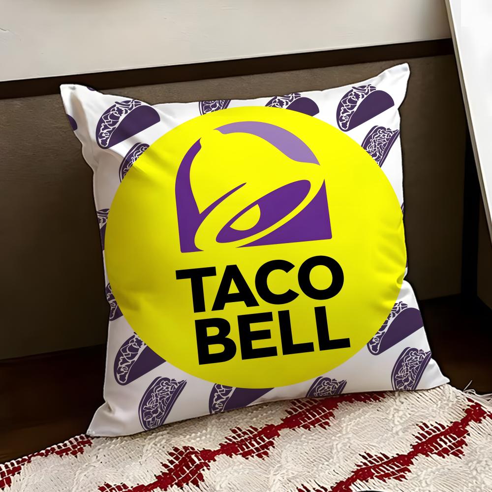 Mexican Flavor TTaco BBell Cushion Cover Reversible Soft Durable Pillow Cover Home Car MultiScene Use for Daily Comfort