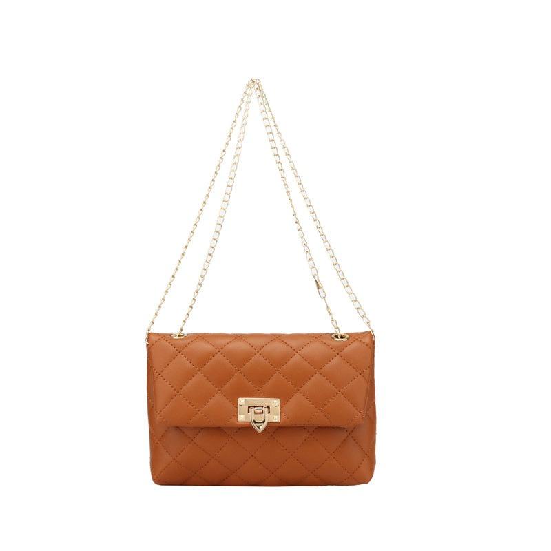 Literary and Fashionable Embroidered Rhombus Women's Bag, New Pointed Buckle Chain Single Shoulder Crossbody Clutch Bag