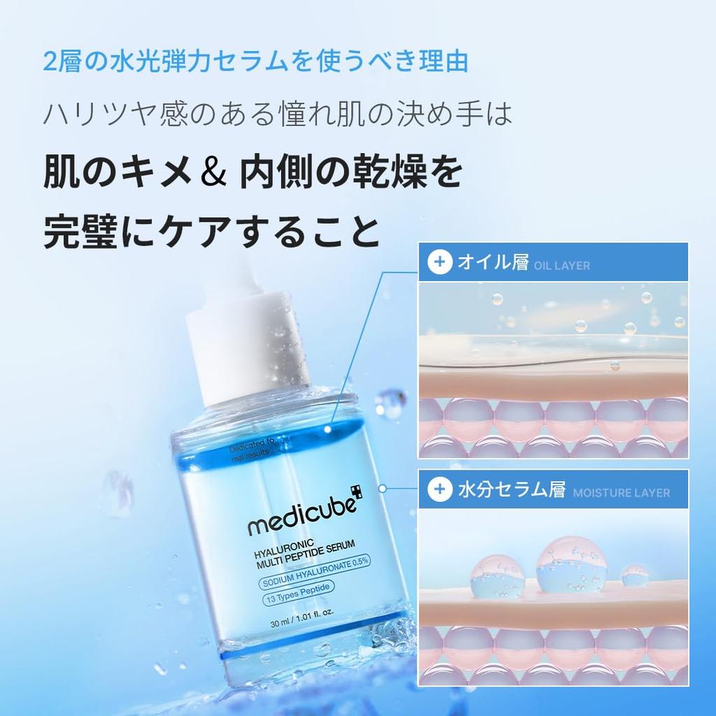 Medicube Hyaluronic Acid Skin For Dry and Combination Korean Korean Cosmetics Multi-Peptide Serum, Hydrating, Moisturizing, Texture, Glowing,