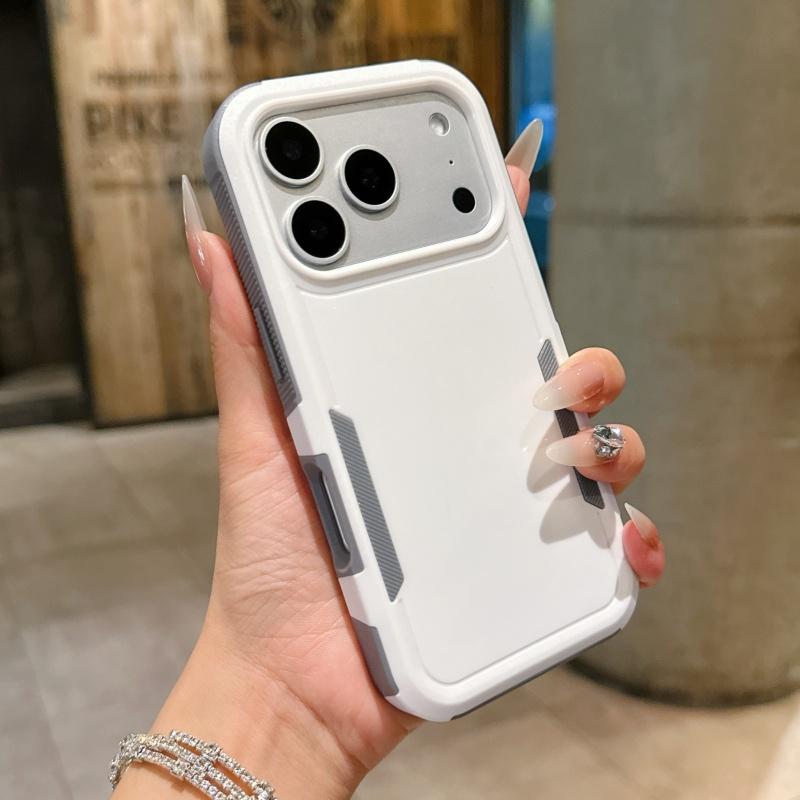

Гибридный ударопрочный чехол-броня для iPhone 17 Air 16E 16 15 14 Plus 13 12 11 Pro Max Двухслойная жесткая прочная защитная крышка iPhone 17 Pro Max белый