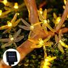 20/50LED Solar Dragonfly String Lights Decorative Outdoor Twinkle Fairy Lighting for Wedding Christmas Tree Garden Decor Garland