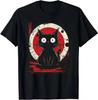 Cute Cat Japanese Black Anime Cat T-shirt Cute Cat Clothing Women's Tops Graphic T-shirt Women Clothing Y2k Top Graphic T Shirts