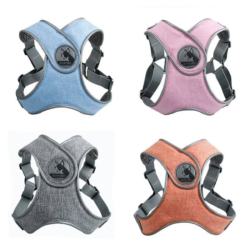 Classic Reflective Dog Harness Vest Soft Mesh Pet Harnesses Breathable Step-in Pet Strap For Small Medium Large Dogs Pitbull