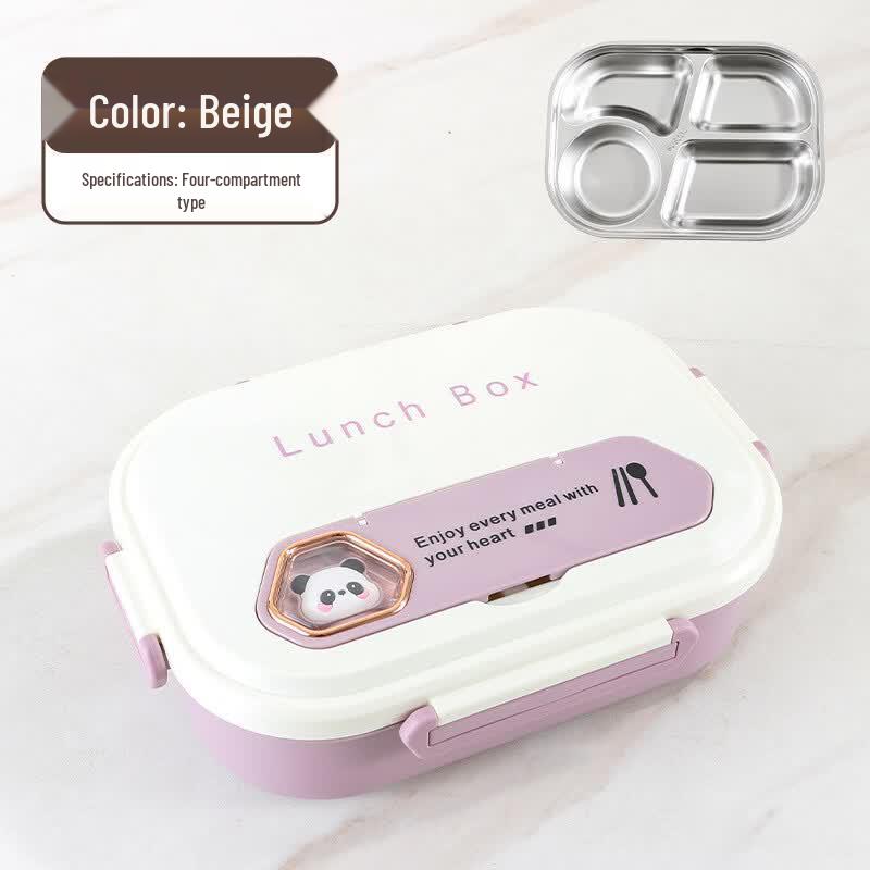 

1500ml 304 Stainless Steel 4-Compartment Lunch Box