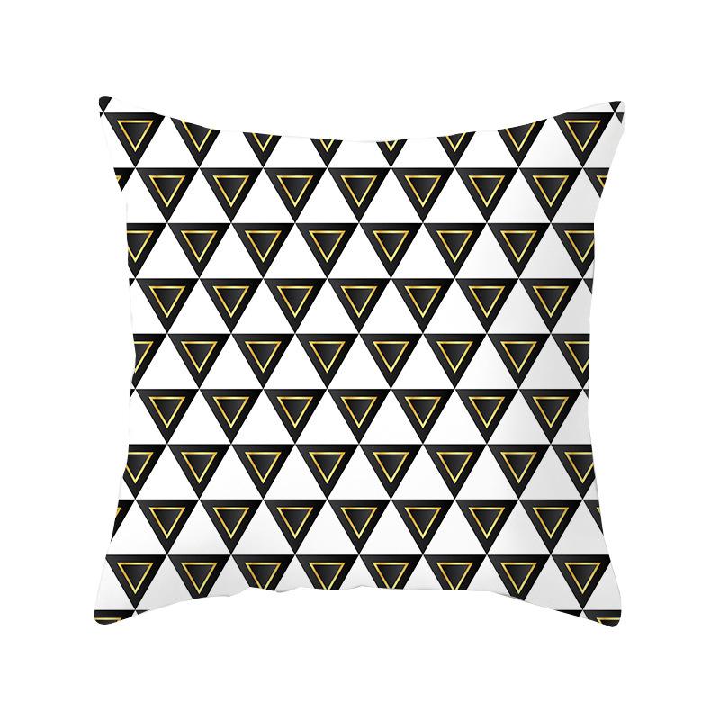 Simple Style Home Decoration Abstract Geometric Grid Black and White Lines Light Luxury Sofa Waist Support Pillow Cover Cushion