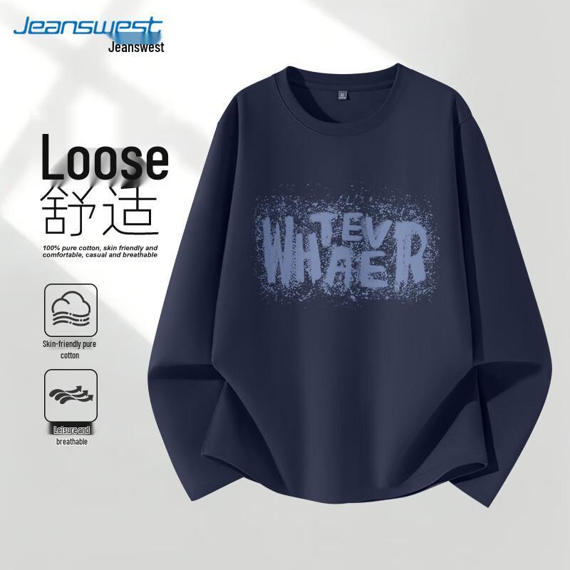 Jeanswest Men s Pure Cotton Long-Sleeve Loose Fit T-shirt 3XL