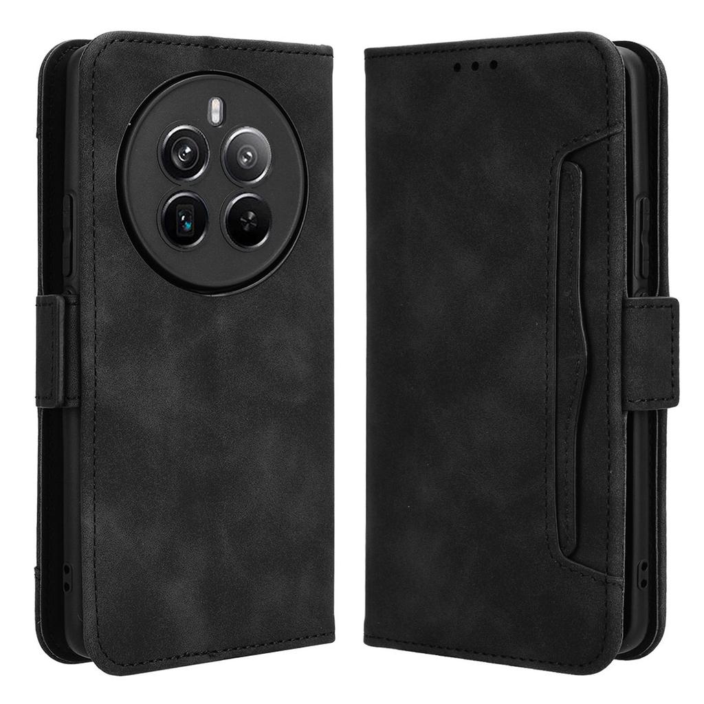 For Realme 12 Pro 5G/12 Pro+ 5G Case PU Leather Stand Multiple Card Holders Phone Cover