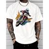 Men'S Trendy Casual Graphic T-Shirt Featuring a Motocross Rider Jumping a Dirt Bike, Perfect for Sportswear And Everyday Wear