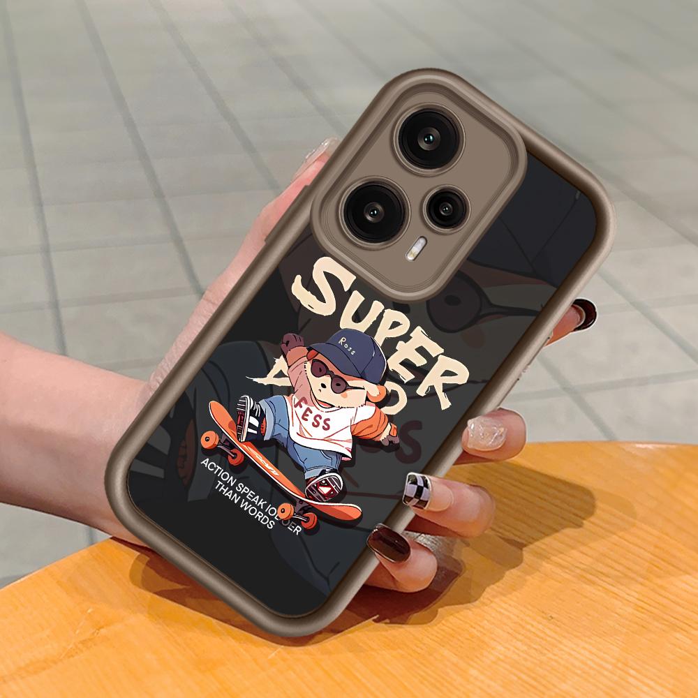 

Мягкий силиконовый квадратный чехол с рисунком лестницы для телефона, полное покрытие, противоударный защитный резиновый чехол для камеры для Xiaomi Redmi Redmi Note 11 Pro+ 5G коричневый