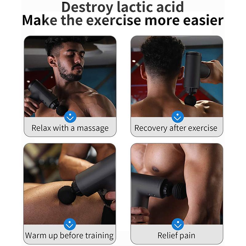 Rechargeable Quiet Massage Gun Electric Deep Tissue Percussion Muscle Relaxation Therapy Small Cordless Massage Gun