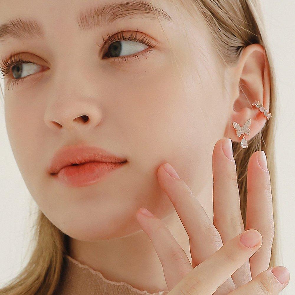 J.Lauren Pink Mint Cubic Rose Gold Ear Cuff M03778