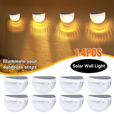 1/2/4 Pezzi Luce Solare per Recinzione Illuminazione Esterna Lampade da Parete Luce ad Energia Solare per Giardino Decorazione Festone LED Per Giardino Gradino Patio Scale