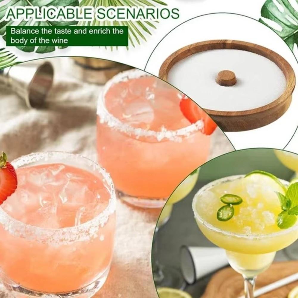 Wooden Seasoning Dish Portable Cup Salt Rimmer Juice Garnish Tool Sugar Edge Box  Bartender Tool