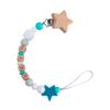 DIY Baby Personalized Name Leaf Pacifier Clips Holder Chain Teething Toys Gifts Wooden Ring Anti-drop Chains Babies
