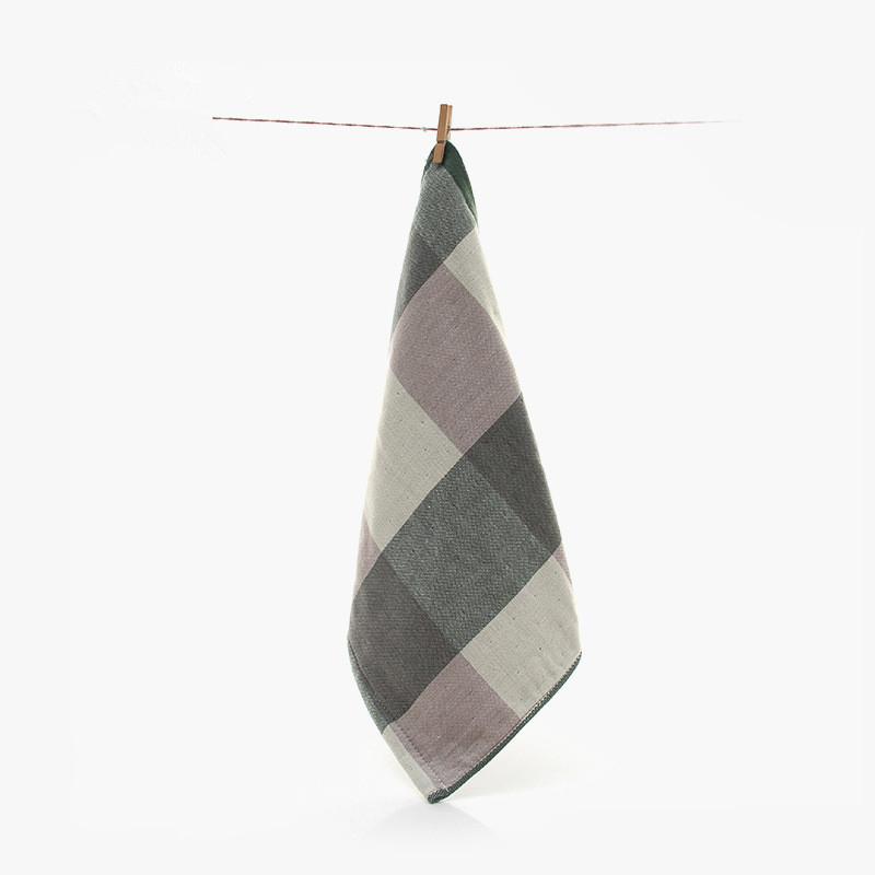 1Pc 34x34cm Square 100% Cotton Gauze Classical Plaid Water Absorbent Home Bathroom Adult Face Towel
