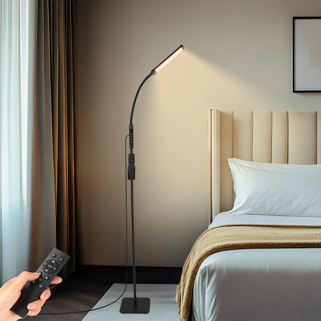 Tall Floor Lamp, Regular/Touch Model-With Remote Control, Adjustable Height & Brightness, 3 Color Modes