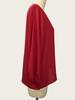 European & American Women's V-Neck Lantern Sleeve Loose Long Sleeve Plus Size Top - Summer 2025 Collection