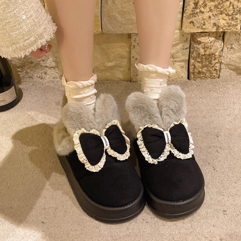 Fashion New Winter Snow Boots for Women with Interesting Design Flat-soled Fashion Set-foot Students' Furry Cotton Shoes