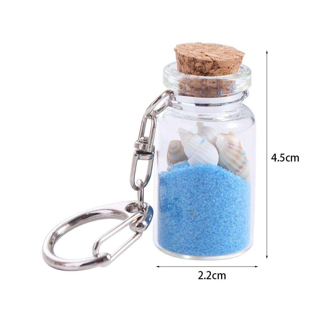 Sea Sand Drifting Bottle Keychain Conch Beach Style Keychain  DIY Handmade Jewelry