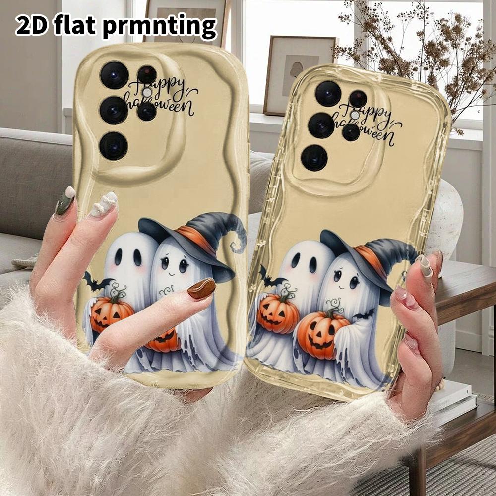 Phone Case: 2D Flat Samsung Galaxy A34 A35 M05 M06 S20 S22 S21 FE Plus 5G Protective Case, Couple Style, Ghost Companion, Christmas and Halloween Gift