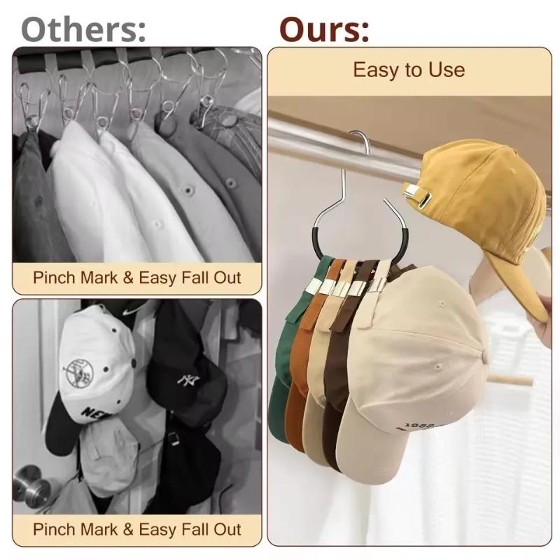 1/3/5Pcs Portable Closet Hat Hanger Rack Baseball Cap Organizer Scarf Towel Tie Storage Holder Home Organization Supplies