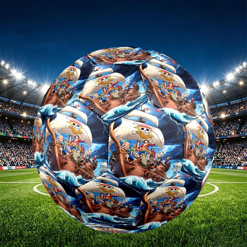 One Piece Print Size 5 Soccer Ball, PU Wear Resistant Football for Match Training and Daily Practice, Birthday Gift for Soccer Fans