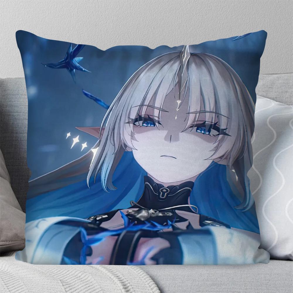 Fleurdelys Anime Game W-Wuthering Waves Pillow Case Square Pillow Bedroom Sofa Leisure Comfort Living Room Home Decoration 40X40