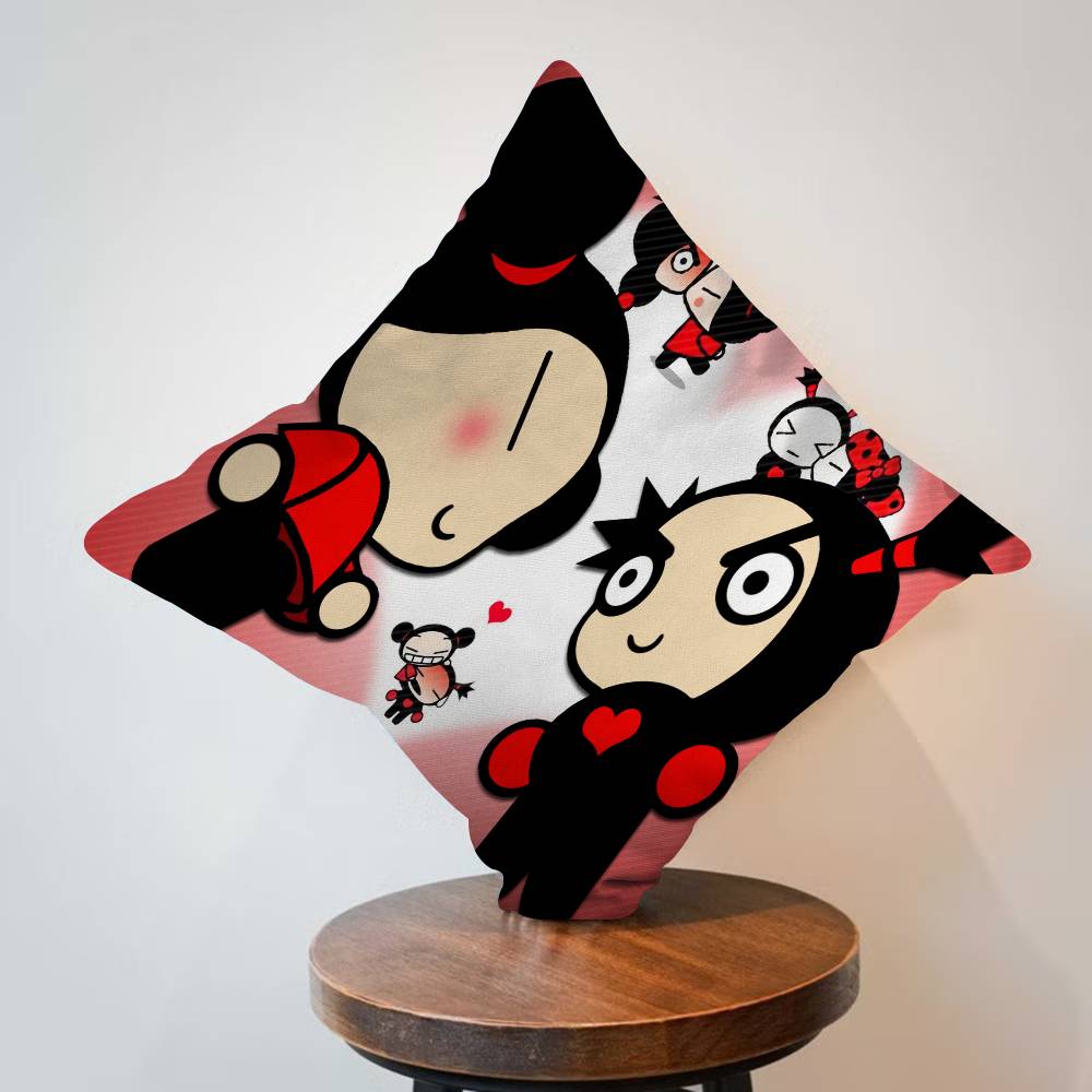Cute Cartoon Pucca Garu Pillow Anime Pillow Sofa Bed Head Pillow Cover Cushion Cover 45x45 cm Fashion