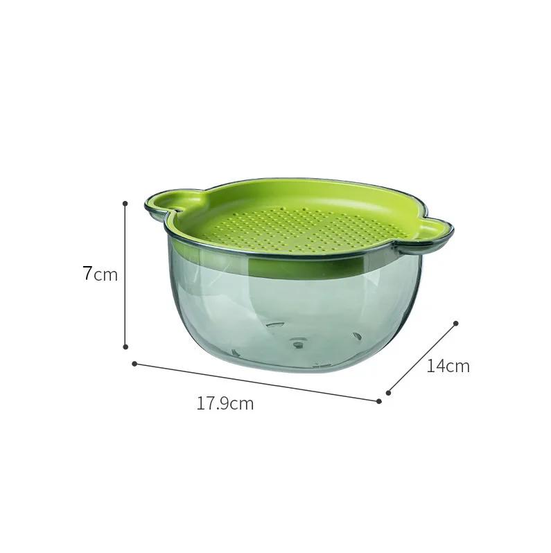 Kitchen Drain Basket Household Washing Basket Filter Basket Fruit Plastic Double Wash Fruit Tray Plastic Washing Vegetables
