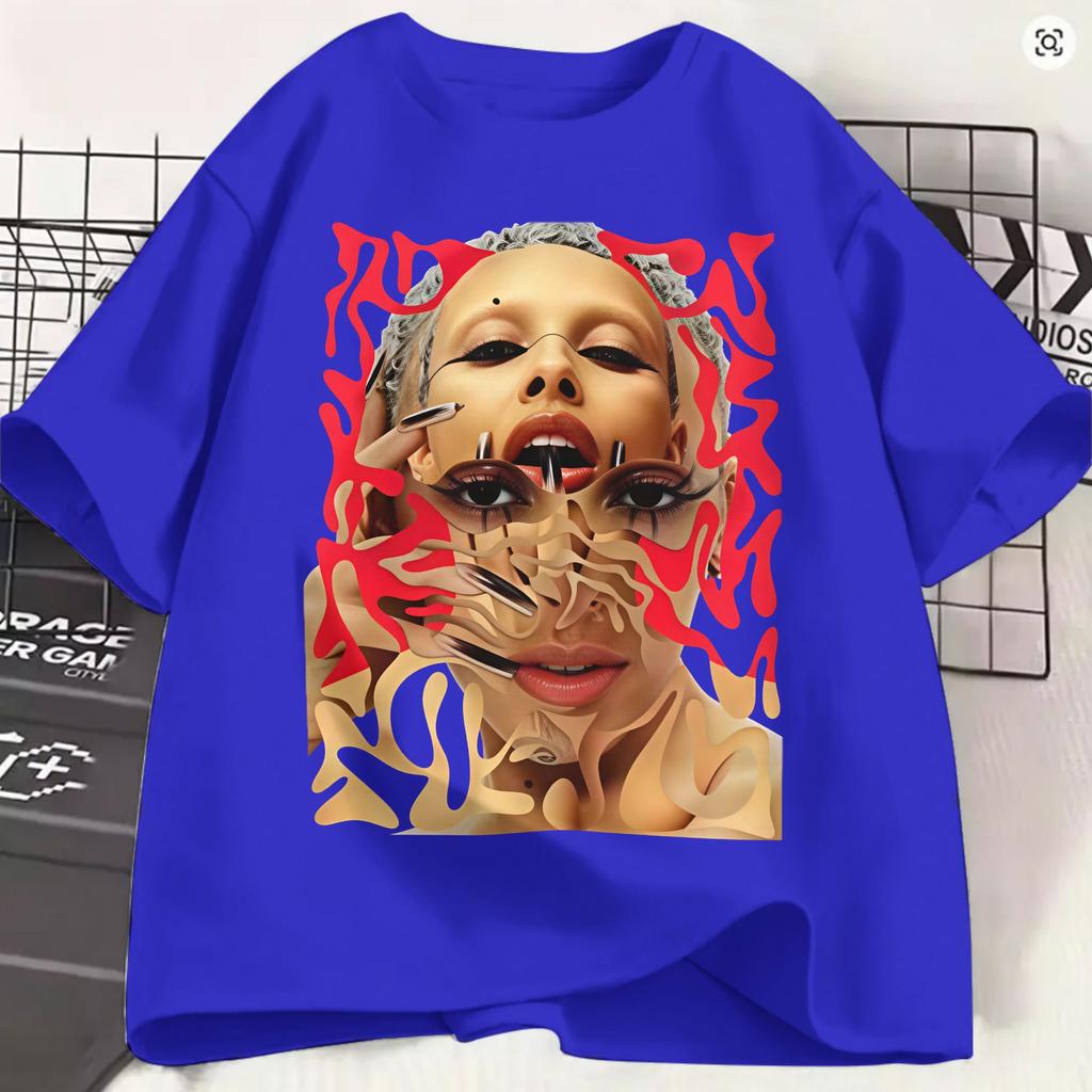 Übergroßes T-Shirt Sommer Sängerin Doja Cat Mode T-Shirts 100% Baumwolle T-Shirt Für Unisex Y2k Klassisch Große Größen Kurzarm