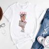 T-shirt Estiva alla Moda con Stampa di Ragazza del Caffè Cartone Animato, Top Casual da Donna, Magliette Grafiche Vintage, Maglietta Pro Choice