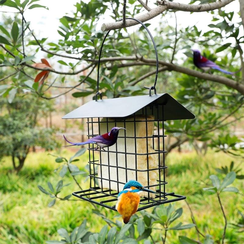 Rural Iron Bird Feeder Station Wildbird Shelter Place With Easy Refill Feature Ideal For Wild Bird Enthusiasts