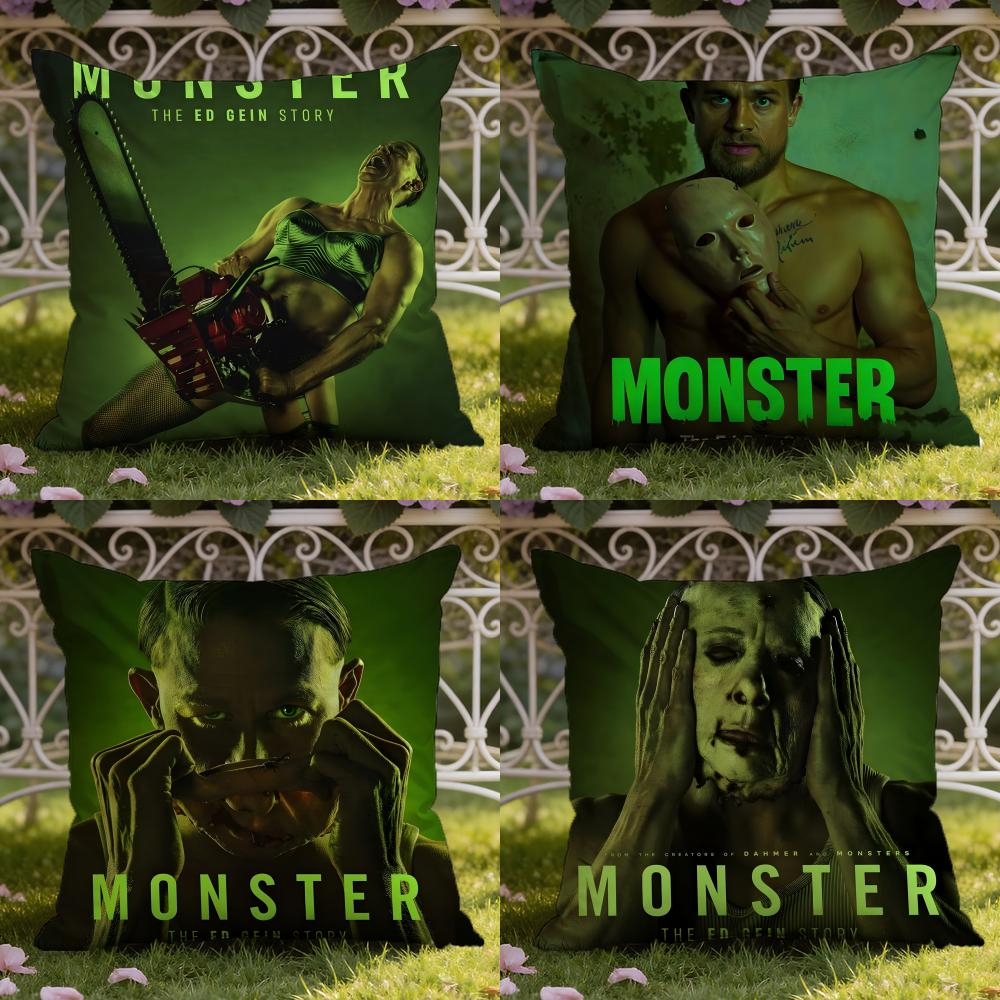 Movie M-Monster The E-Ed Gein Story Cushion Cover Home & Car Dual-Scene Pillow Cover: Reversible for Premium Comfort