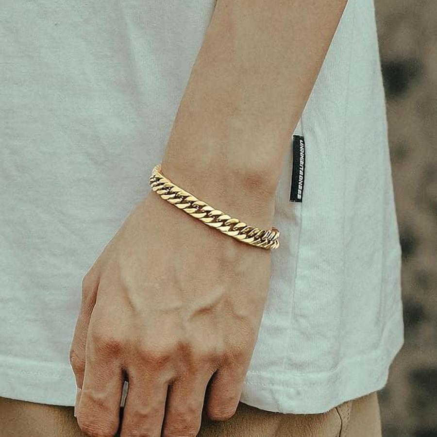 Bransoletka Kubańska ze Stali Nierdzewnej Szyfrowana: Podwójnie tkany, wszechstronny styl hip-hopowy