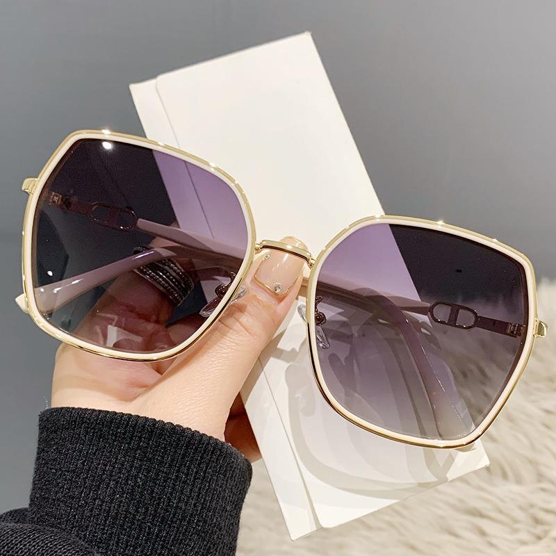 Korean Style Metal Frame Glasses Salamin Sunglasses for Women Square Sunglasses UV Protection