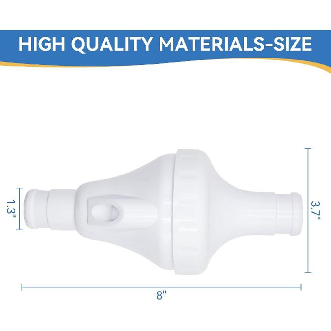 Upgraded 9-100-1200 Backup Valve for Polaris 360 Pool Cleaner, White, Polymer Blend Body, 2 Ports, 1.5" Inlet & Outlet, Compatible with Polaris 360 &