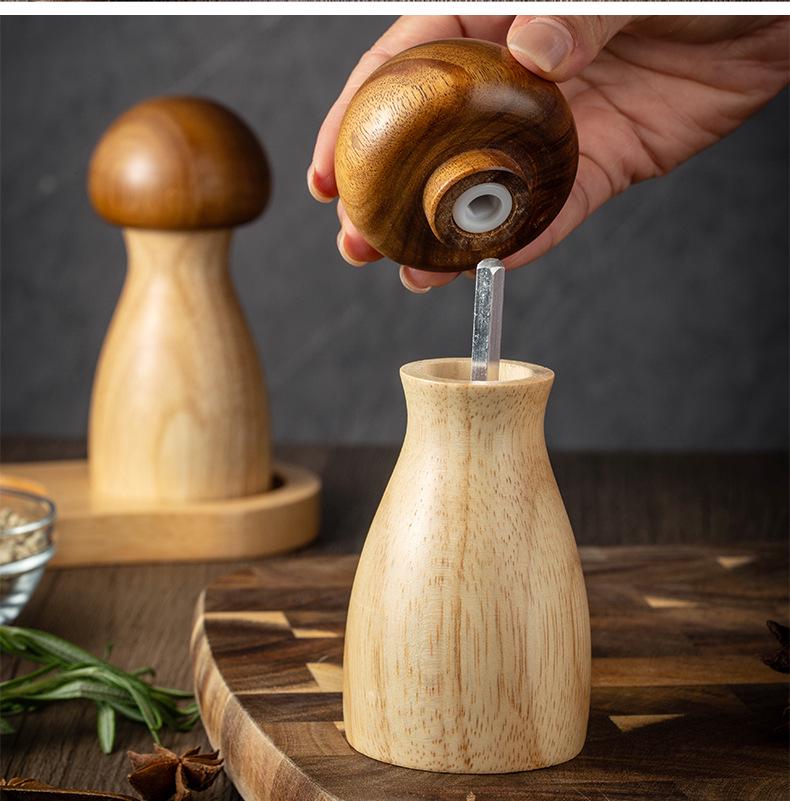 Acacia & Oak Pepper Mill Set: Solid Wood Grinder for Sea Salt & Black Pepper