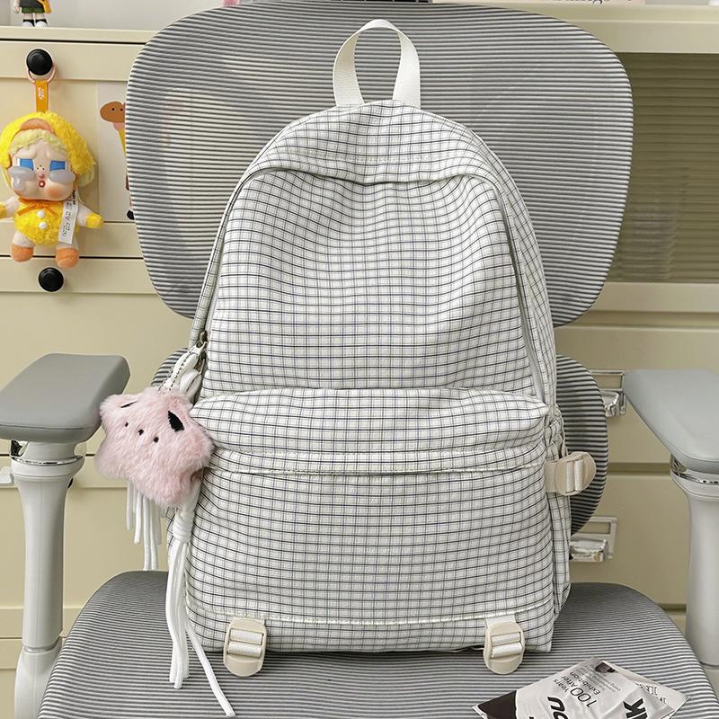 Schoolbag New Japanese Plaid Junior High School Schoolbag for Women Ins Casual Versatile Large-capacity Backpack Lightweight Student Backpack