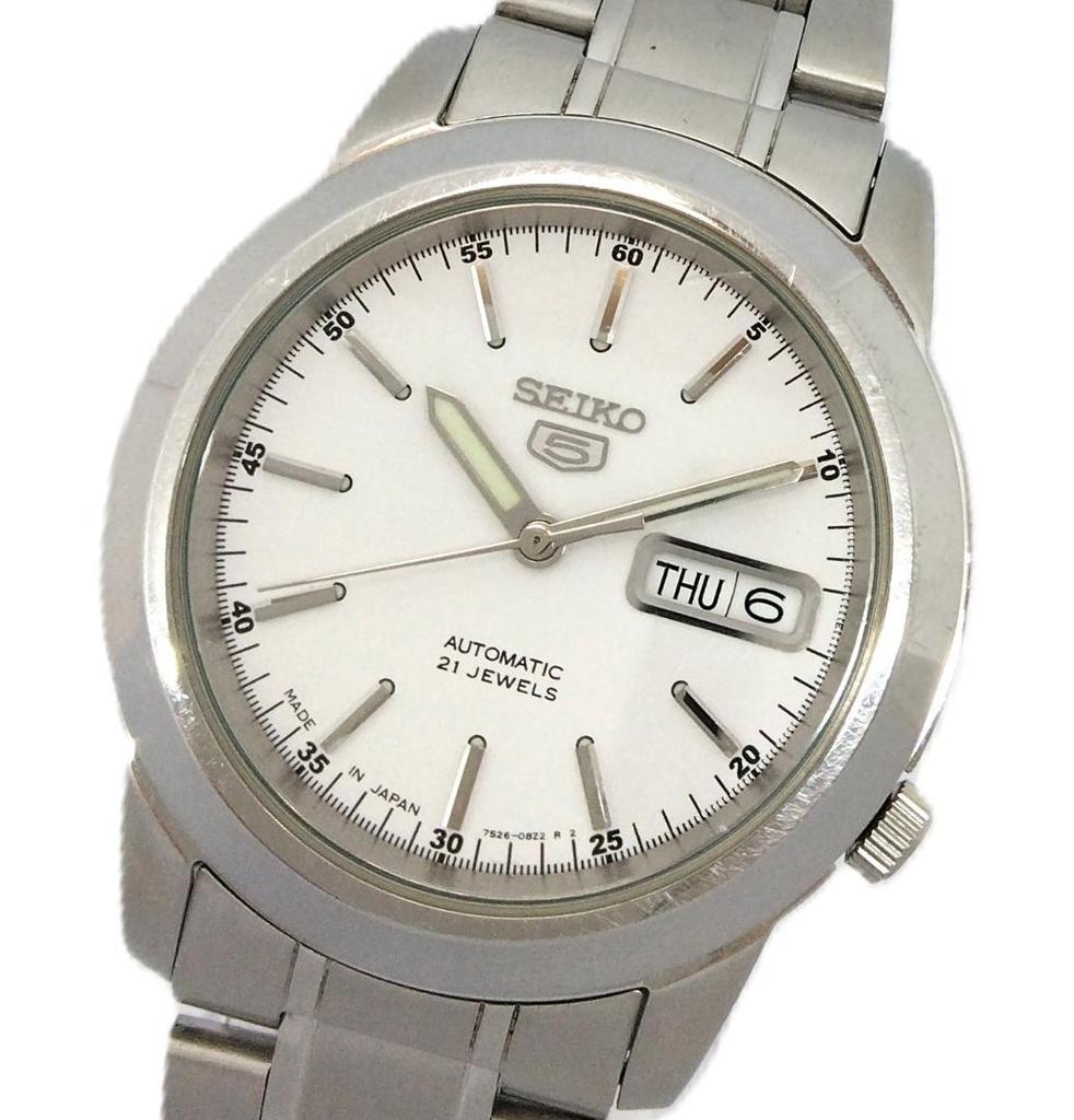 [USED] Seiko Five Sports 21 Jewels Automatic Watch with See-Through Back, Pre-Owned (28085)
