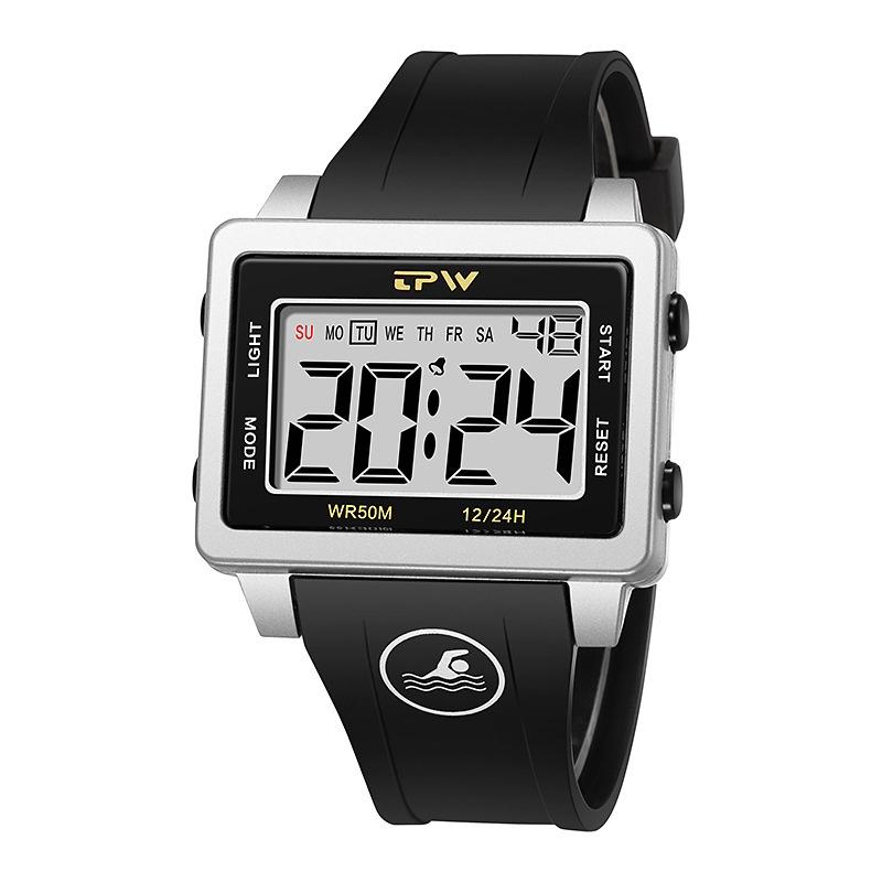 Tpw Waterproof Brand Multifunction Fashion Mens Watch With Silicone Strap Live Broadcast Dropshipping Explosive